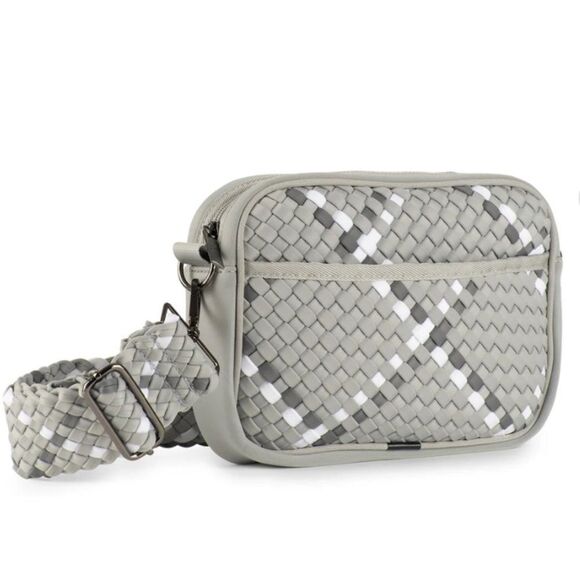 Gray Woven Camera Bag Crossbody - BRAND NEW - Picture 1 of 4